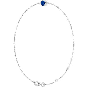 14K Yellow Gold, 3 mm Natural Blue Sapphire Bezel-Set Bracelet
