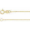 14K Yellow Gold 1 mm Diamond-Cut Anchor Chain - 16 Inch Elegance