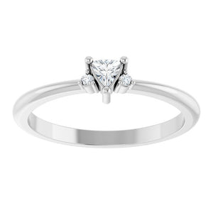 14K White Gold Lab-Grown Ruby & Natural Diamond Ring