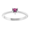 14K White Gold Lab-Grown Ruby & Natural Diamond Ring