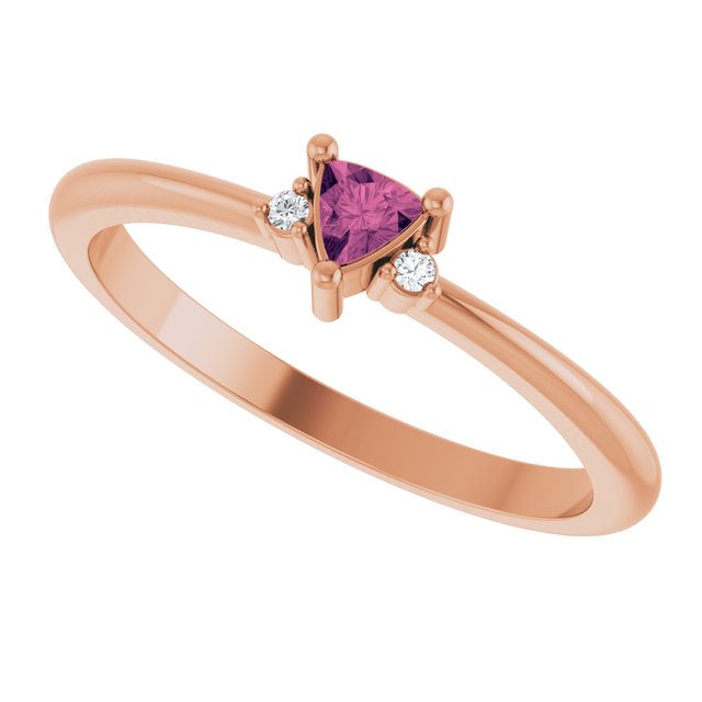 14K White Gold Lab-Grown Ruby & Natural Diamond Ring