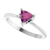 14K White Gold Lab-Grown Ruby & Natural Diamond Ring