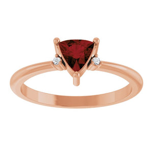 14K White Gold Lab-Grown Ruby & Natural Diamond Ring