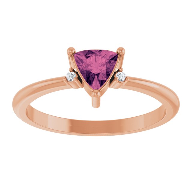 14K White Gold Lab-Grown Ruby & Natural Diamond Ring