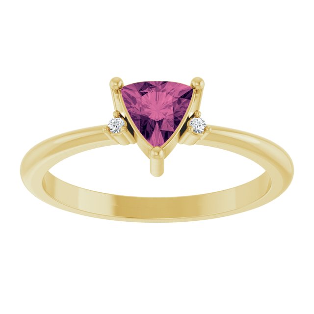 14K White Gold Lab-Grown Ruby & Natural Diamond Ring