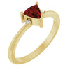 14K White Gold Lab-Grown Ruby & Natural Diamond Ring