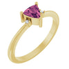 14K White Gold Lab-Grown Ruby & Natural Diamond Ring