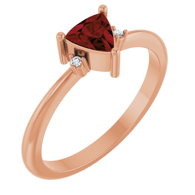 14K White Gold Lab-Grown Ruby & Natural Diamond Ring