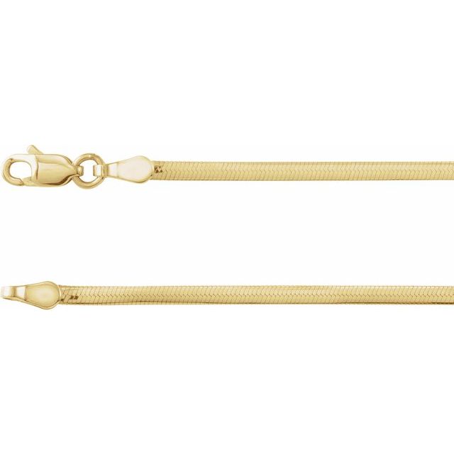 14K Yellow Gold 1.95 mm Polished Snake Chain - Elegant Design