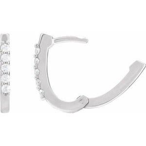 14K Gold Natural Diamond Elongated Hoop Earrings - Options Available