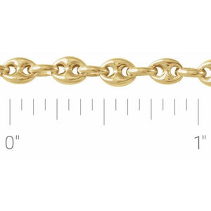 14K Gold Puffed Anchor Chain