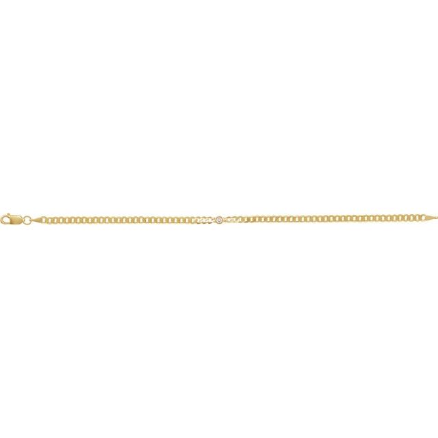 14K Yellow Gold, 7x5 mm Natural Diamond Link Bracelet - Elegant Design