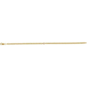 14K Yellow Gold, 7x5 mm Natural Diamond Link Bracelet - Elegant Design