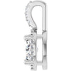 14K White Gold Halo-Style Pendant with 7x5 mm Lab-Grown Moissanite & .07 CTW Natural Diamond