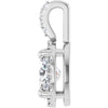 14K White Gold Halo-Style Pendant with 7x5 mm Lab-Grown Moissanite & .07 CTW Natural Diamond