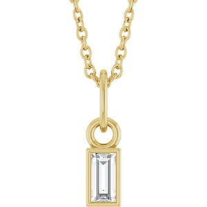 14K Gold Natural Diamond Solitaire Pendant - Options Available