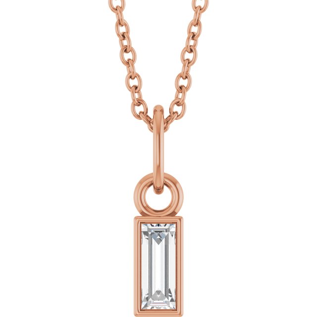 14K Gold Natural Diamond Solitaire Pendant - Options Available