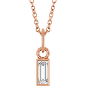 14K Gold Natural Diamond Solitaire Pendant - Options Available