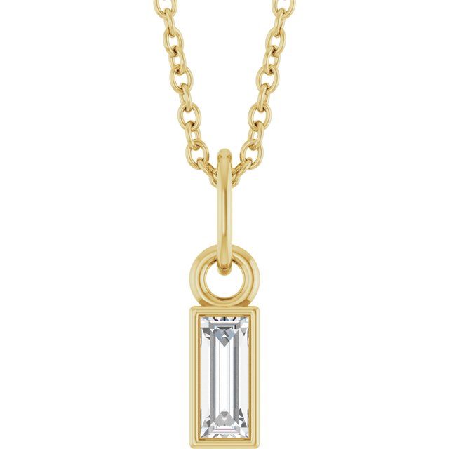 14K Gold Natural Diamond Solitaire Pendant - Options Available