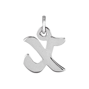 14K White Gold Petite Initial Letter J Pendant - Personal Touch Jewelry