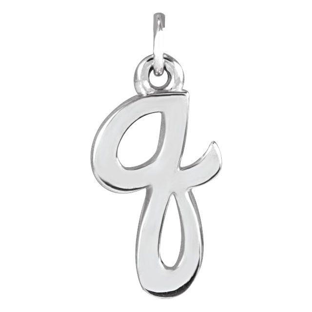 14K White Gold Petite Initial Letter J Pendant - Personal Touch Jewelry