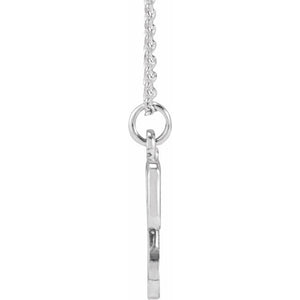 14K White Gold 12.45x6.75 mm Petite Initial B Necklace