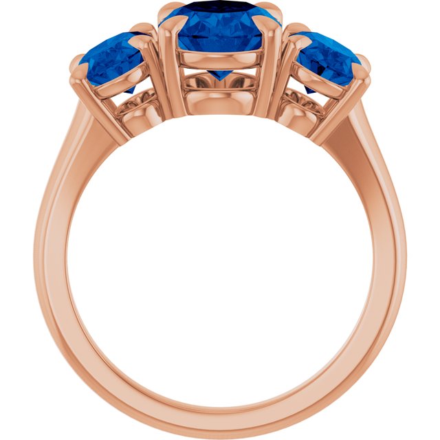 Natural London Blue Topaz Three-Stone Ring