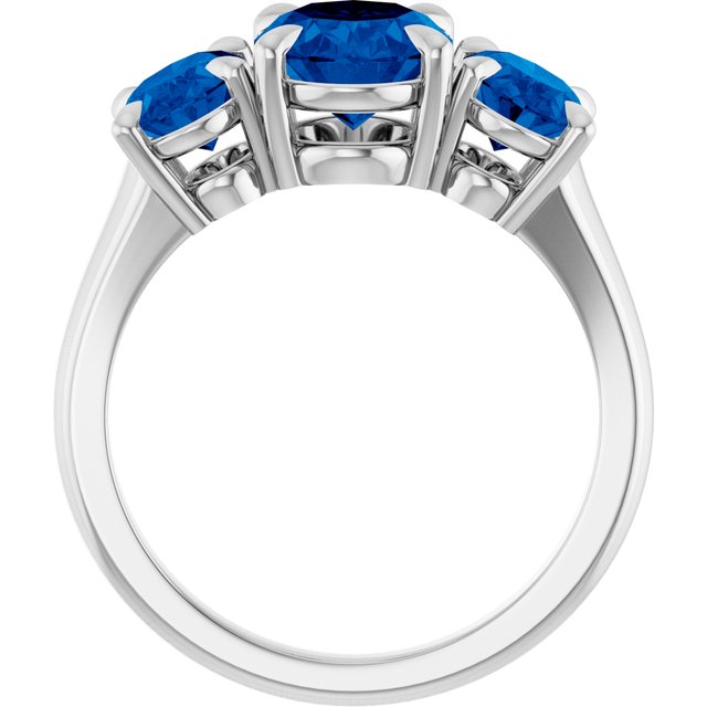 Natural London Blue Topaz Three-Stone Ring