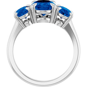 Natural London Blue Topaz Three-Stone Ring