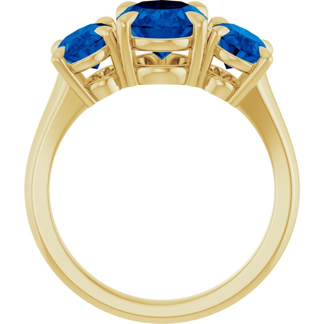 Natural London Blue Topaz Three-Stone Ring