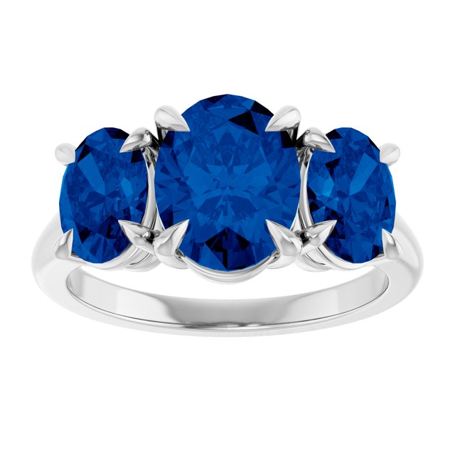 Natural London Blue Topaz Three-Stone Ring