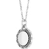 14K White Gold Engravable Scroll Necklace - 16.6x12.1 mm