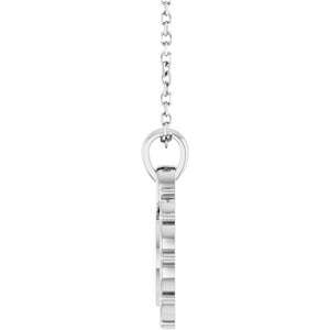 14K White Gold Engravable Scroll Necklace - 16.6x12.1 mm