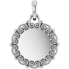 Engravable 14K White Gold Scroll Pendant - Polished Finish