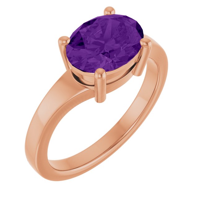 14K Gold Lab-Grown Blue Sapphire Ring