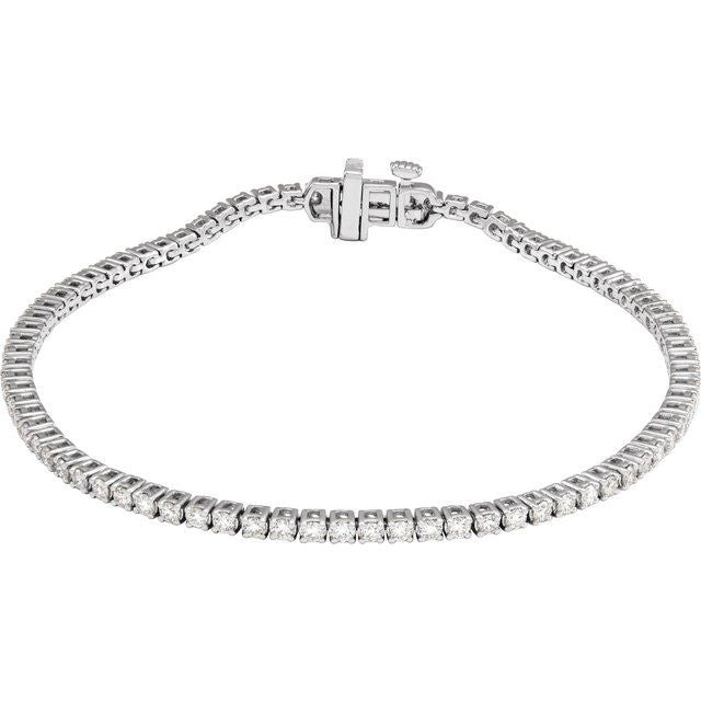 14K Yellow Gold 7" Lab-Grown Diamond Line Bracelet - Elegant Design