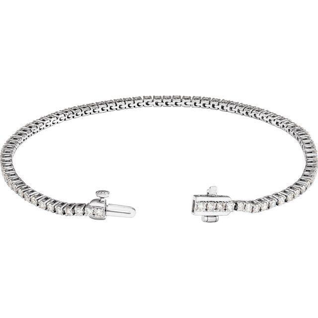 14K Yellow Gold 7" Lab-Grown Diamond Line Bracelet - Elegant Design