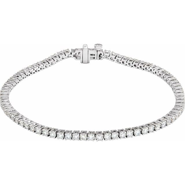 14K Yellow Gold 7" Lab-Grown Diamond Line Bracelet - Elegant Design