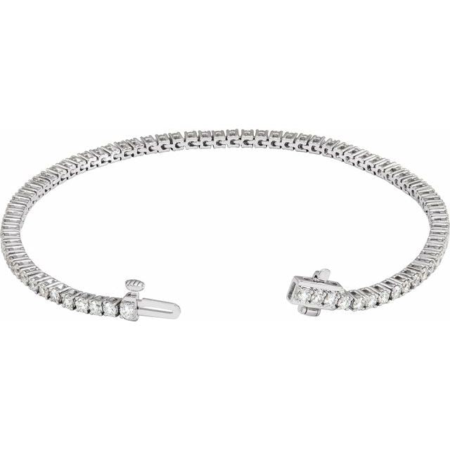 14K Yellow Gold 7" Lab-Grown Diamond Line Bracelet - Elegant Design