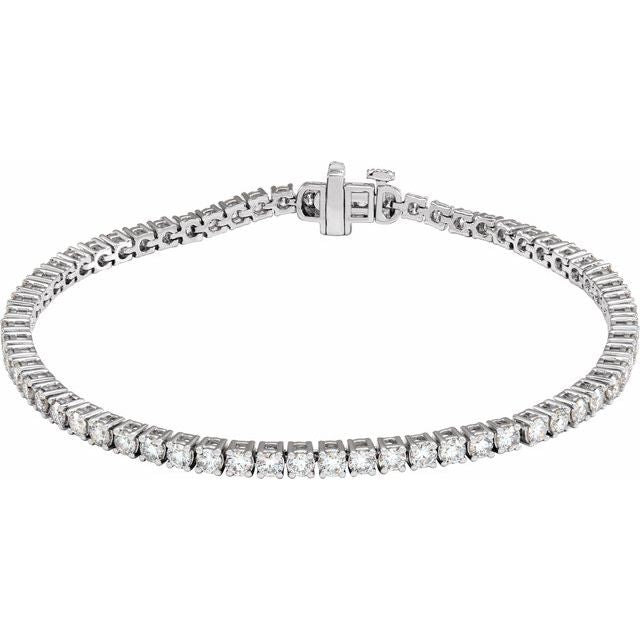 14K Yellow Gold 7" Lab-Grown Diamond Line Bracelet - Elegant Design