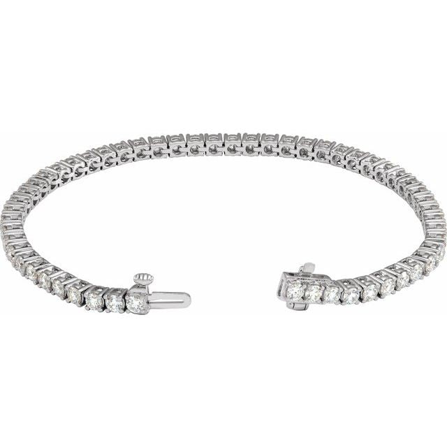 14K Yellow Gold 7" Lab-Grown Diamond Line Bracelet - Elegant Design