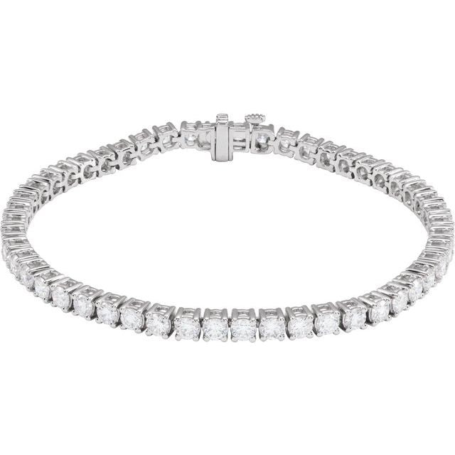 14K Yellow Gold 7" Lab-Grown Diamond Line Bracelet - Elegant Design