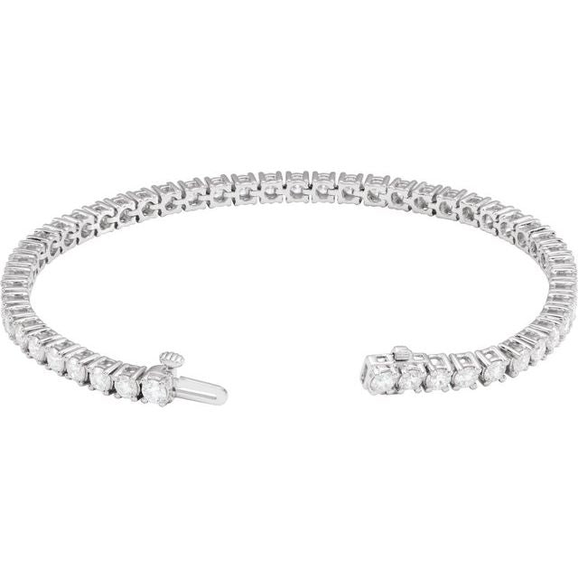 14K Yellow Gold 7" Lab-Grown Diamond Line Bracelet - Elegant Design