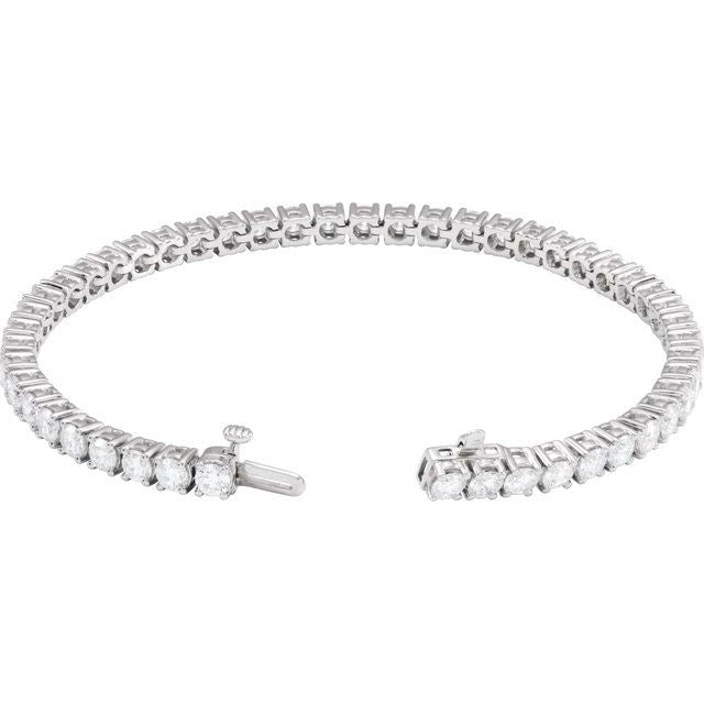 14K Yellow Gold 7" Lab-Grown Diamond Line Bracelet - Elegant Design