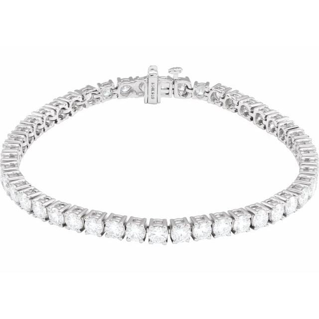 14K Yellow Gold 7" Lab-Grown Diamond Line Bracelet - Elegant Design