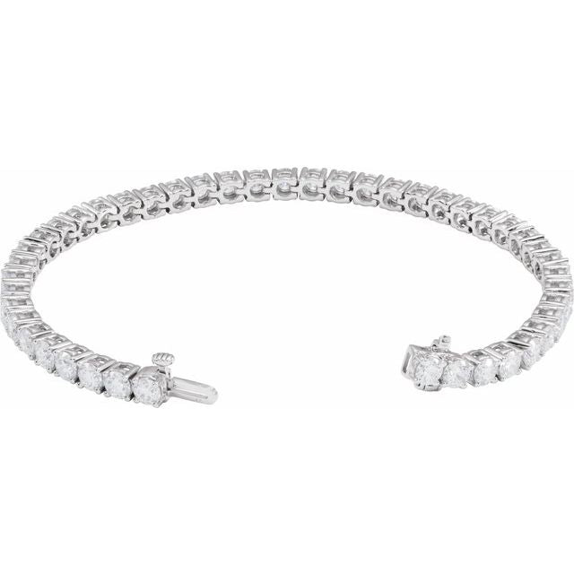 14K Yellow Gold 7" Lab-Grown Diamond Line Bracelet - Elegant Design