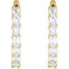 3 CTW Natural Diamond Inside-Outside 14K Yellow Gold Hoop Earrings