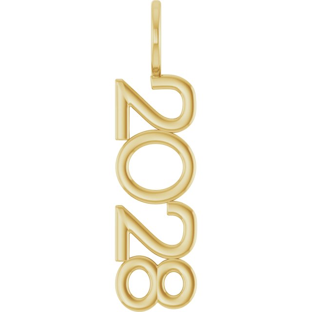 14K Yellow Gold 2021 Vertical Charm/Pendant - Timeless Elegance