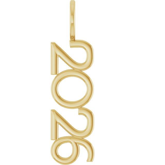 14K Yellow Gold 2021 Vertical Charm/Pendant - Timeless Elegance