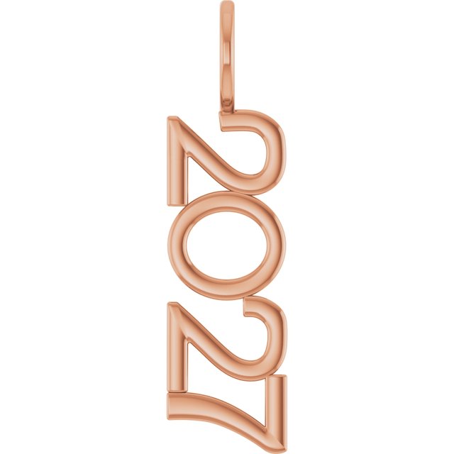 14K Yellow Gold 2021 Vertical Charm/Pendant - Timeless Elegance